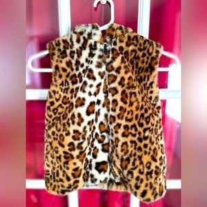 Forever 21. New super soft & cute & warm faux fur hooded vest. Size: 7-8.